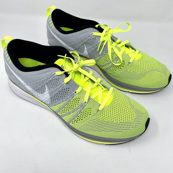 Nike Flyknit Trainer Grey/Volt Men's Size 11.5 - Picture 2 of 7